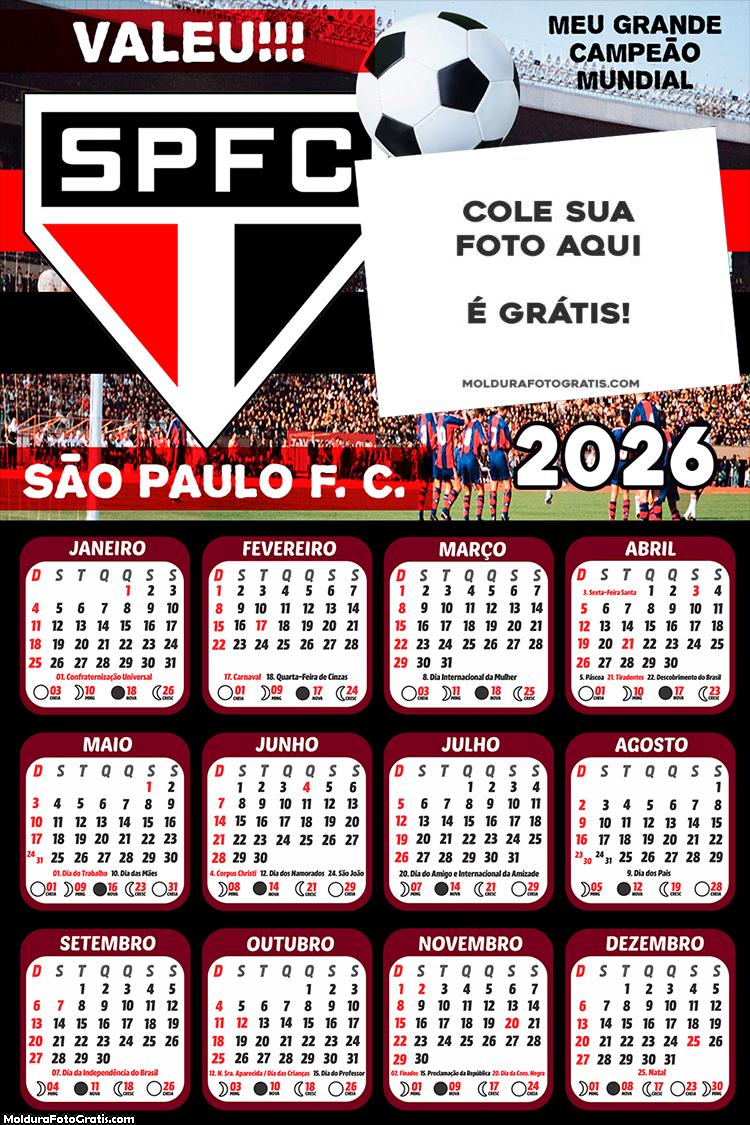 Calendário São Paulo Campeão Mundial 2026