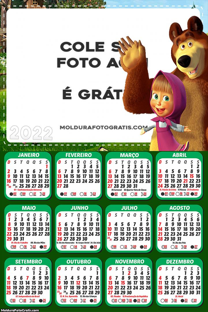 Calendário Masha e o Urso Desenho 2022