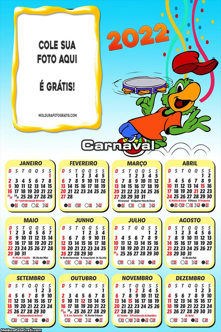 Calendário Carnaval Zé Carioca 2022