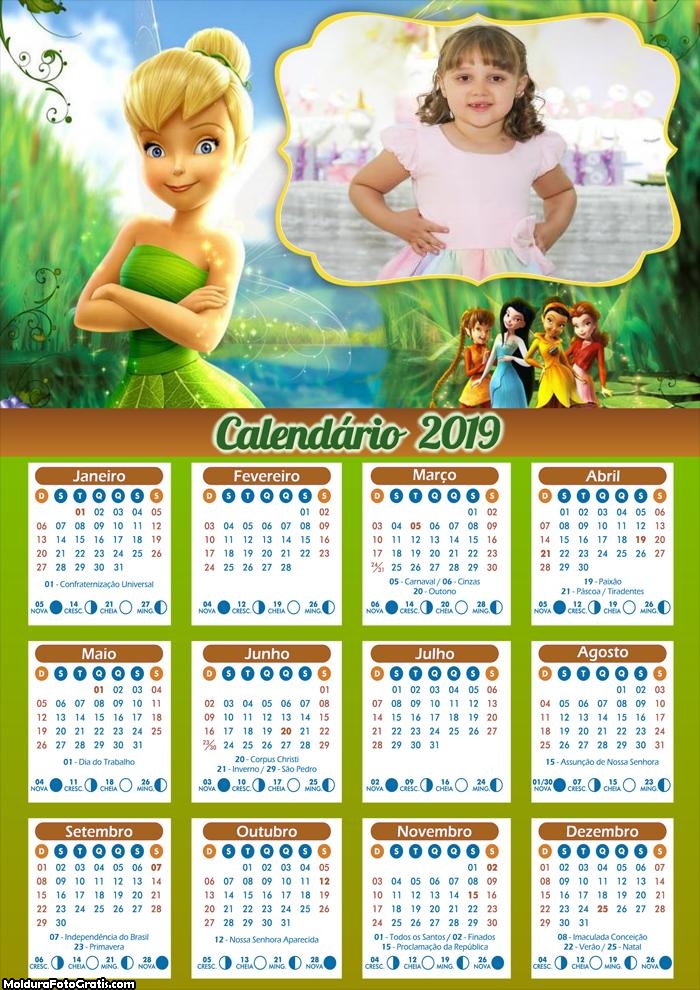 Calendário da Sininho Tinker Bell 2019