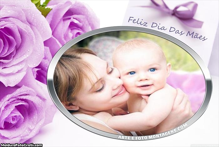 Flores Feliz Dia das Mães Foto Montagem