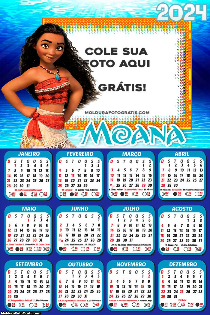 Calendário Moana 2024