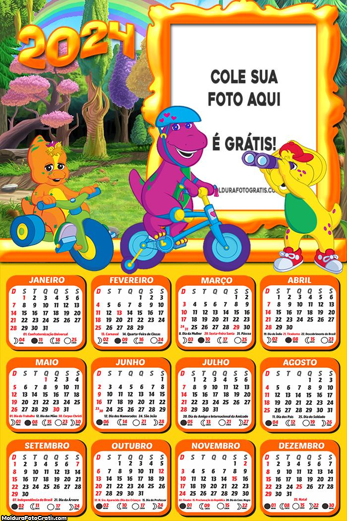 Calendário Barney e Seus Amigos 2024