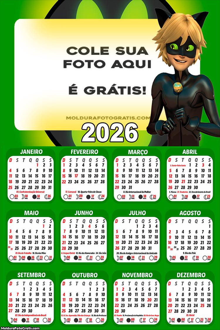 Calendário do Catnoir 2026 PNG