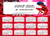 Calendário Desenho Ladybug Miraculous 2026