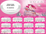 Calendário Ariel Pequena Sereia Rosa 2026