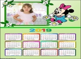 Calendário Minnie Baby 2019 Moldura