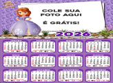 Calendário Princesinha Sofia 2026