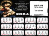 Calendário com Oração Ave Maria 2024