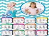 Calendário Princesa Elsa 2019 Moldura