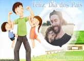 Dia dos Pais Filho e Filha Moldura