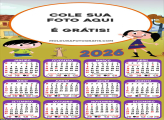 Calendário Flamingo Rosa para Meninas 2026