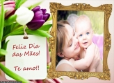 Moldura Flores com Cartão Dia das Mães
