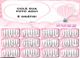 Calendário Balão de Ar Cor de Rosa 2023