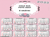 Calendário Elefantinho Rosa e Cinza 2023