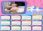 Calendário Unicórnio Candy Color nas Nuvens 2021