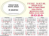 Calendário com Mensagem de Feliz Natal Amigos 2026