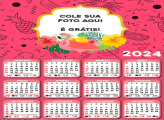 Calendário Flamingo Rosa para Meninas 2024