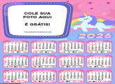 Calendário Unicórnio Candy Color nas Nuvens 2026