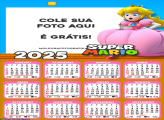 Calendário Princesa Super Mario 2025 Montagem para Foto