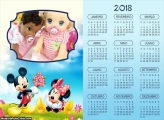 Calendário Mickey e Minnie 2018