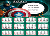 Calendário Moldura Capitão América 2026 PNG