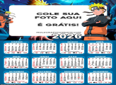 Calendário Naruto Desenho 2026