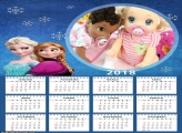 Calendário Elsa e Anna 2018 Frozen