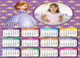 Calendário Princesa Sofia 2019 Moldura