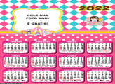 Calendário Menina Circo Cor de Rosa 2022