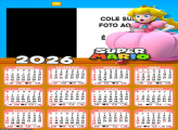 Calendário Princesa Super Mario 2026