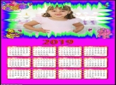 Calendário Pooh Brilhante 2019 Moldura
